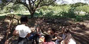 Photo Reunião de planejamento do Espaço de Convivência Multiuso do Projeto Agroecológico da Govz ao Pé da Letras